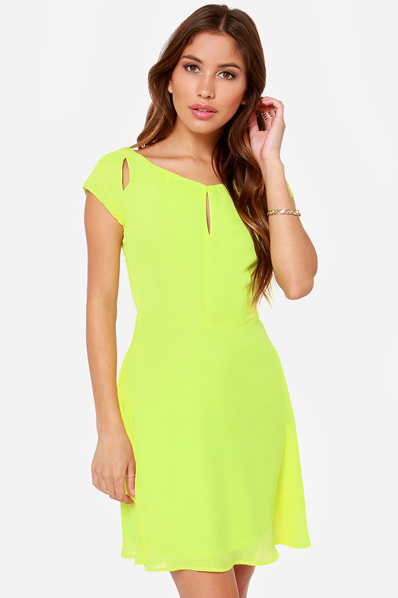 chartreuse green dress