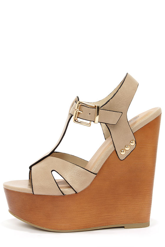 Cute Beige Shoes - Platform Sandals - Wedge Sandals - $29.00 - Lulus