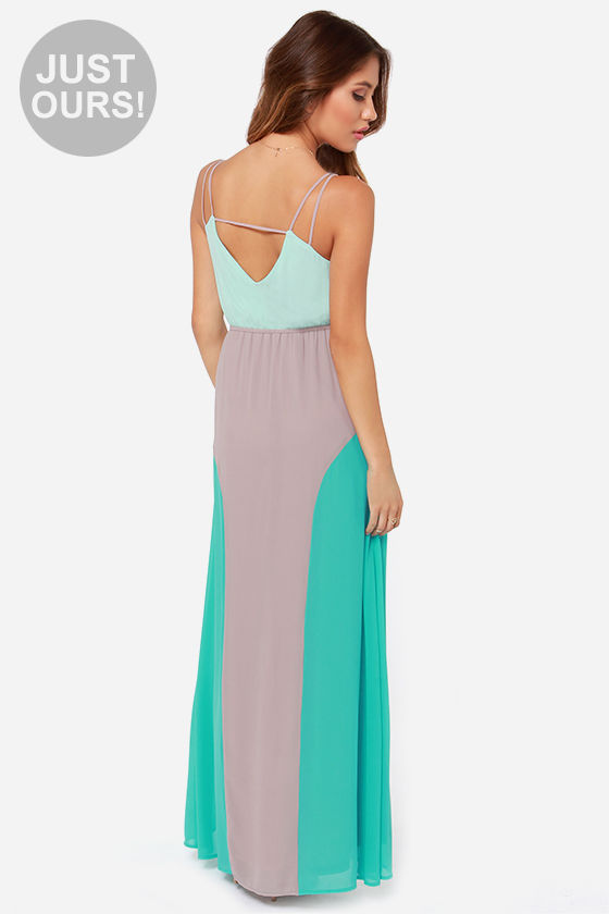 Cute Color Block Dress - Maxi Dress - Mint Dress - $49.00 - Lulus