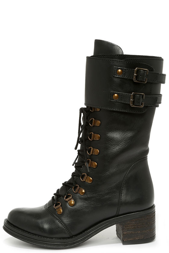 cute black combat boots