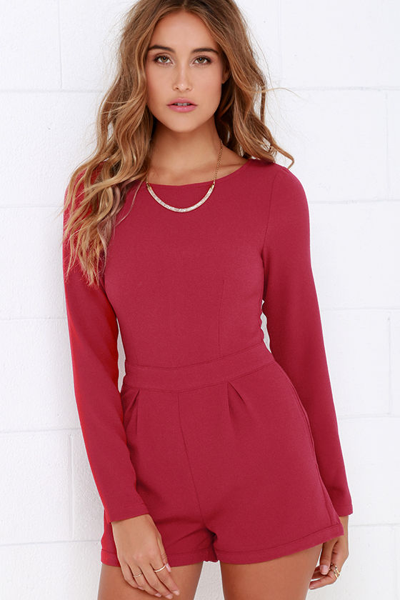 red romper pants