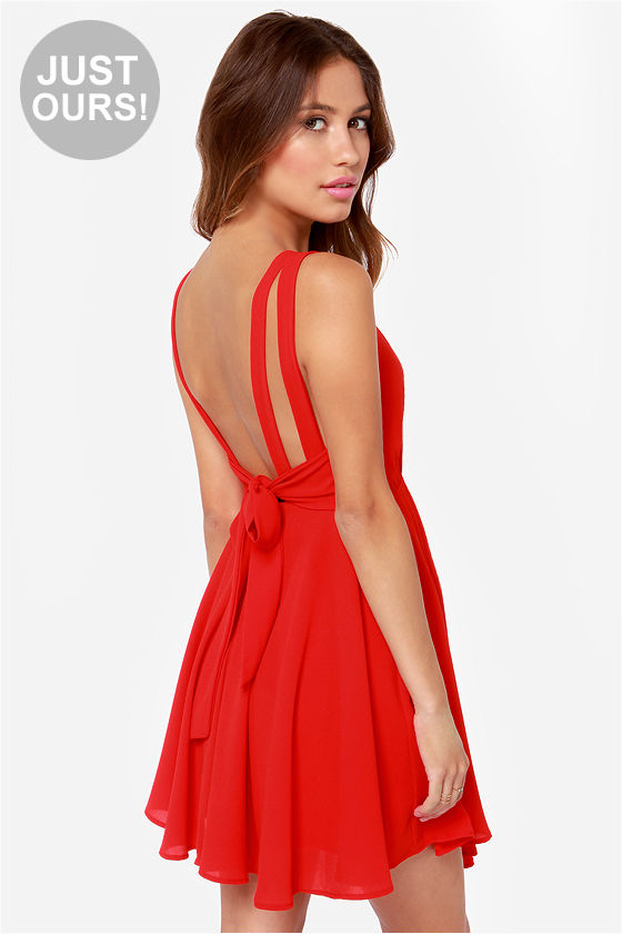 Cute Red Dress - Skater Dress - $49.00 - Lulus