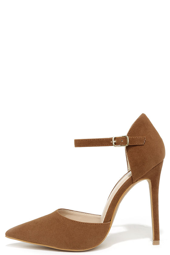 Chic Brown Heels - Pointed Toe Heels - Ankle Strap Heels - $34.00 - Lulus