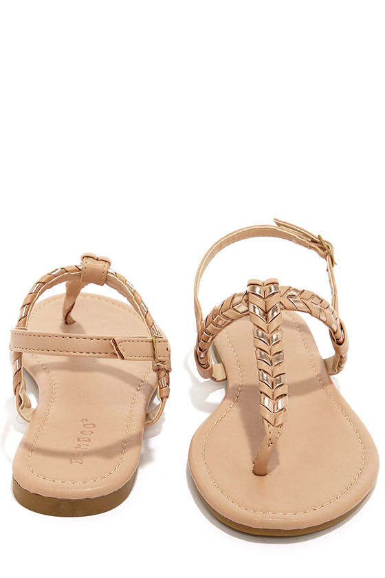 rose gold thong sandals