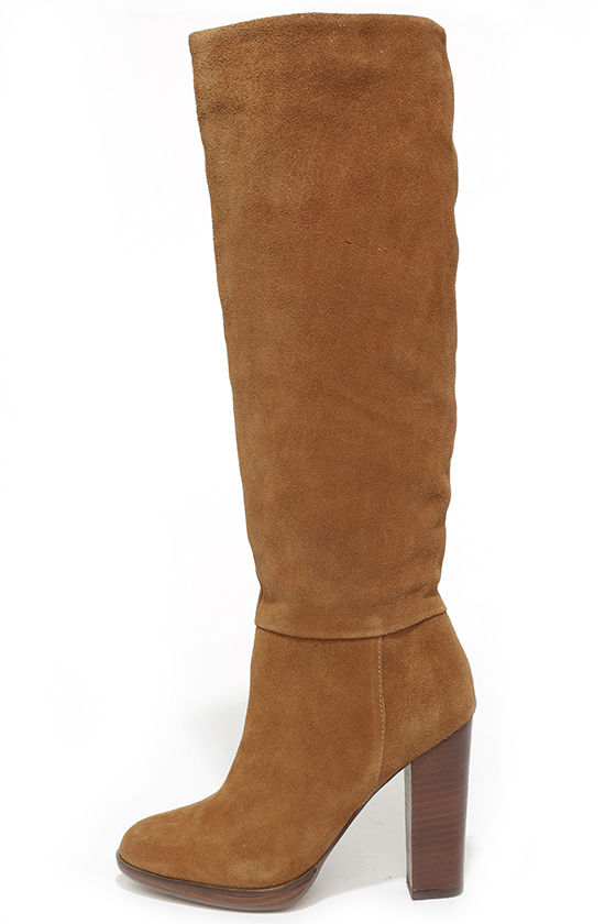 tan suede high boots