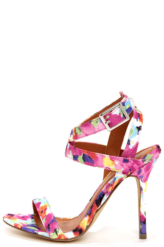 bright floral heels