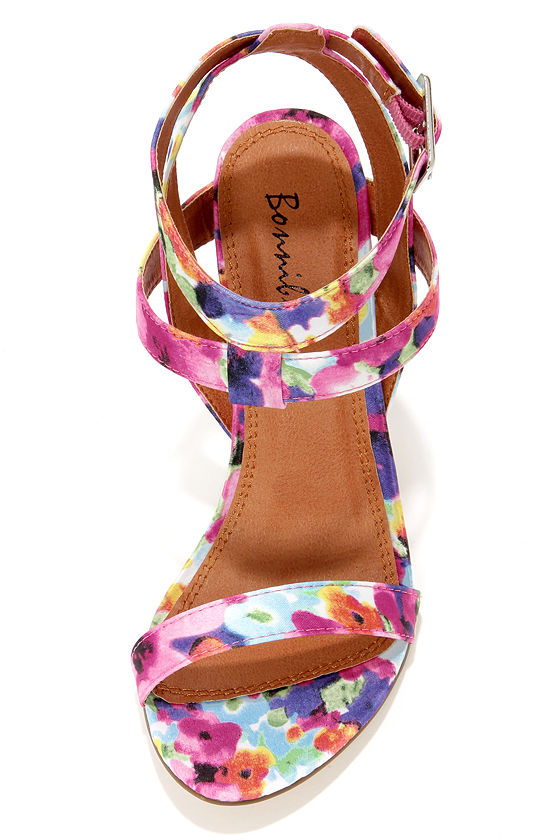 Sexy Floral Heels Ankle Strap Heels Dress Sandals 32.00