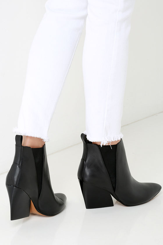 black wedge booties low heel