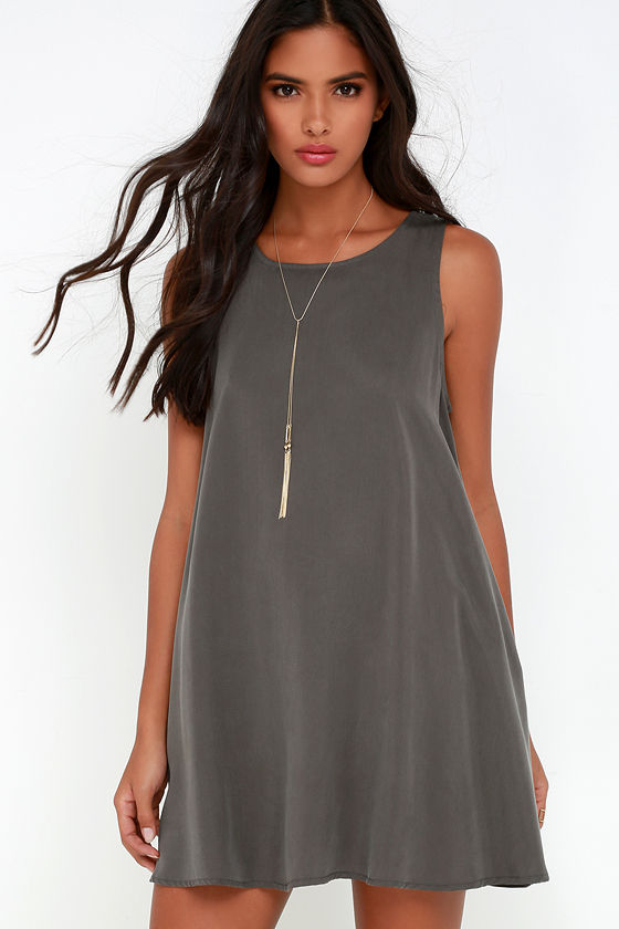 gray swing dress