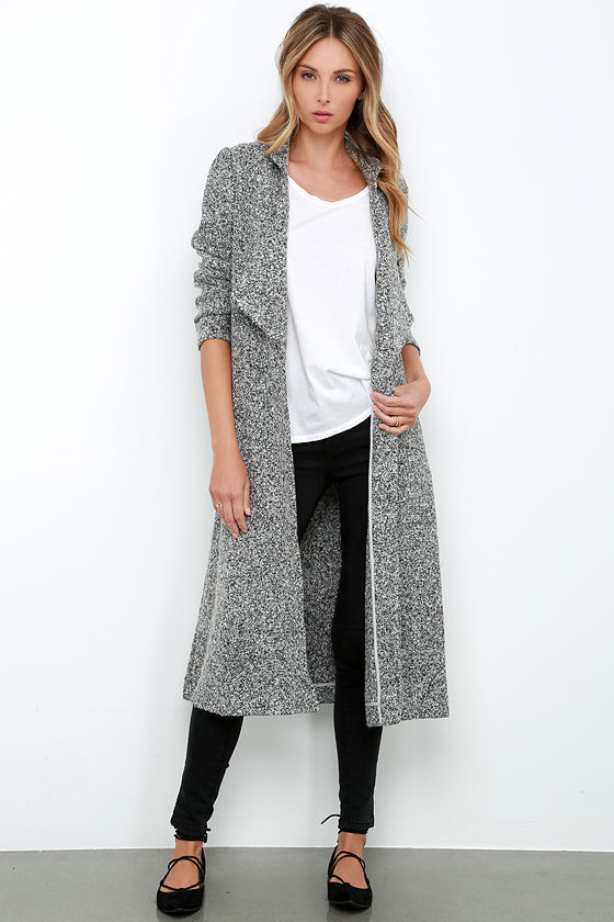 Someday's Lovin' Shrubs - Grey Marl Coat - Duster Coat - Wool Coat ...