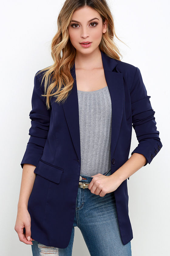 Navy Blue Blazer - Cute Blue Jacket - $74.00 - Lulus