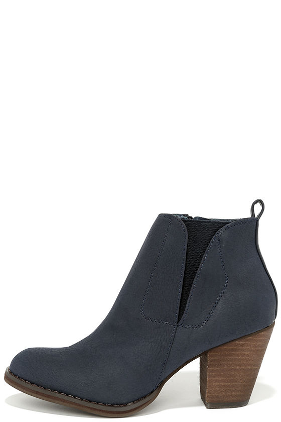 dark blue ankle boots