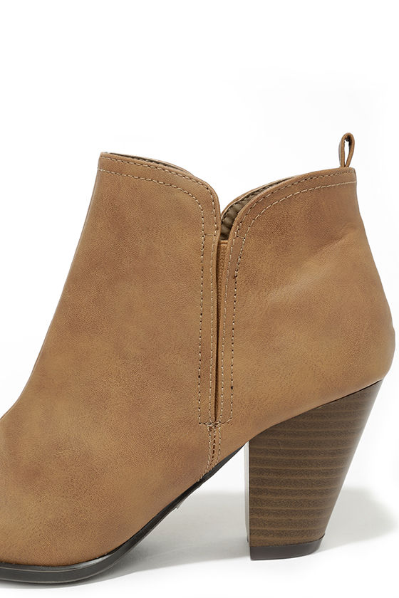 taupe booties high heel
