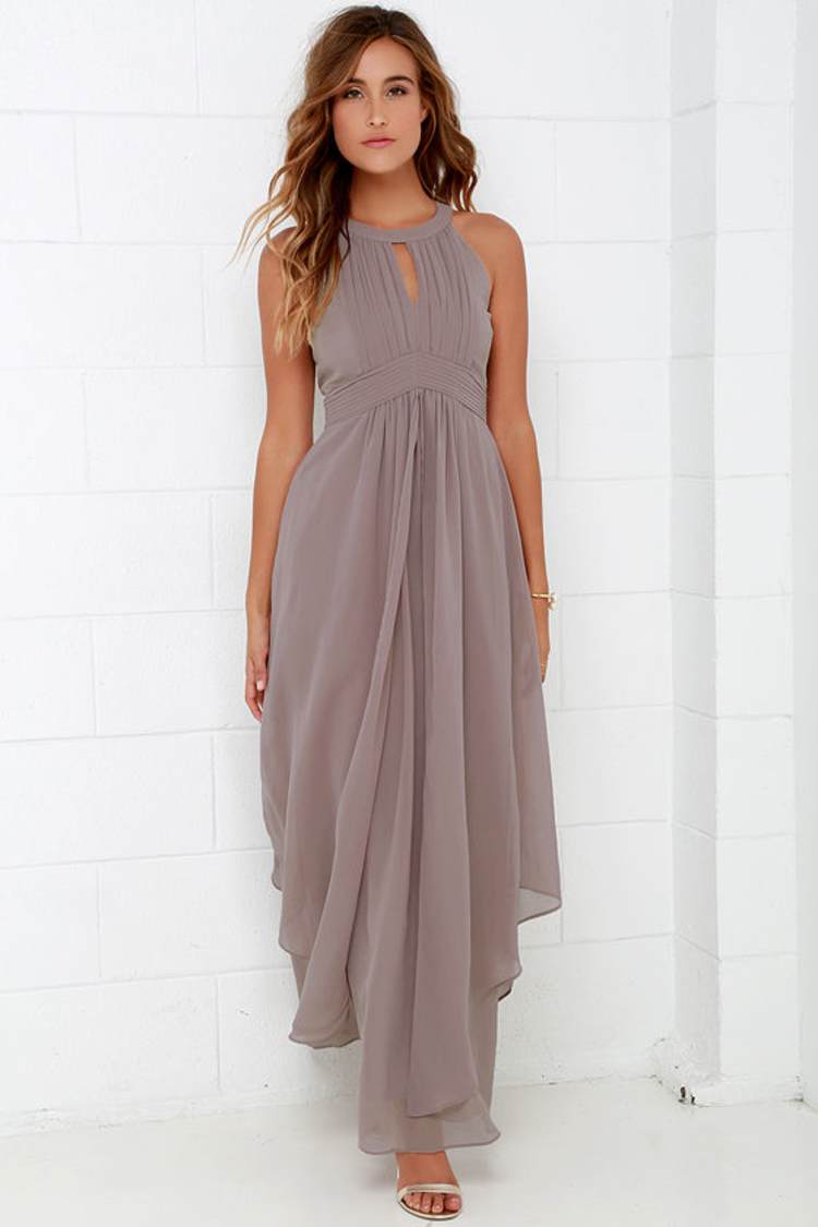 lulus prom & homecoming dresses Beautiful Taupe Red Maxi Dress - Dress - Dress - $88.00 smocked