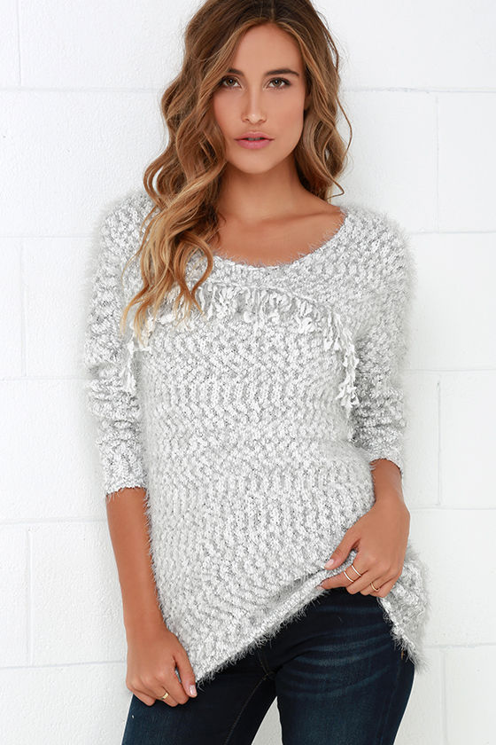 All Too Well Grey and Ivory Sweater