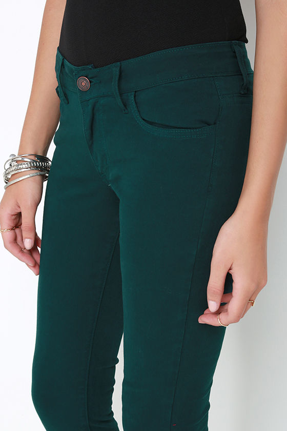 teal skinny jeans