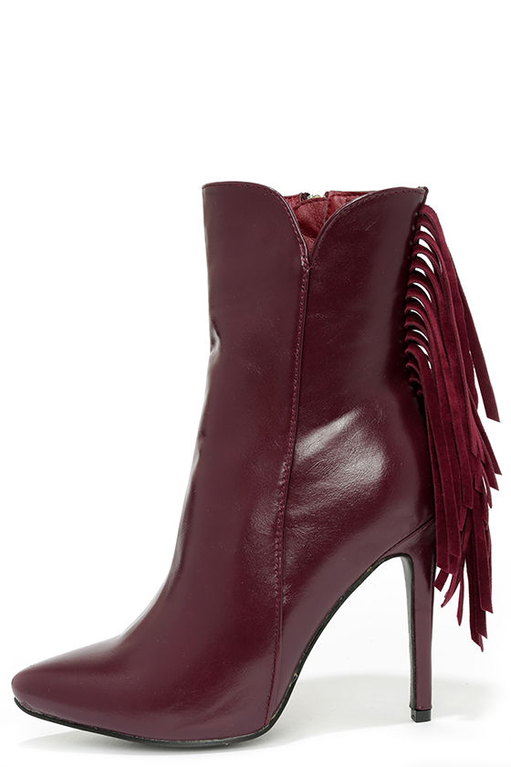 red short booties