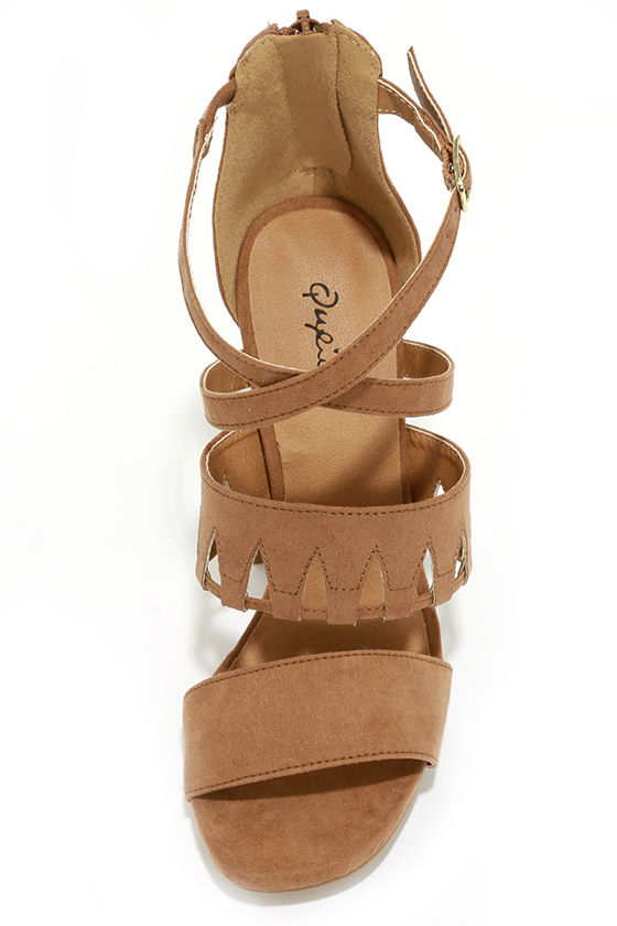 camel high heels