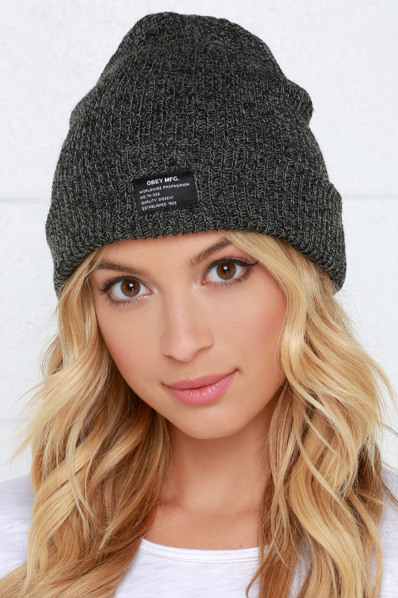 obey grey beanie