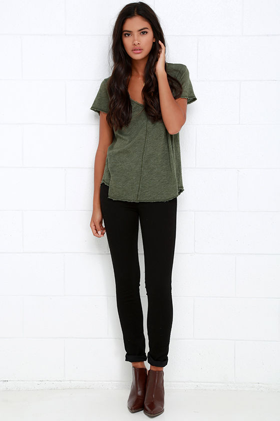 combination with olive green shirt
