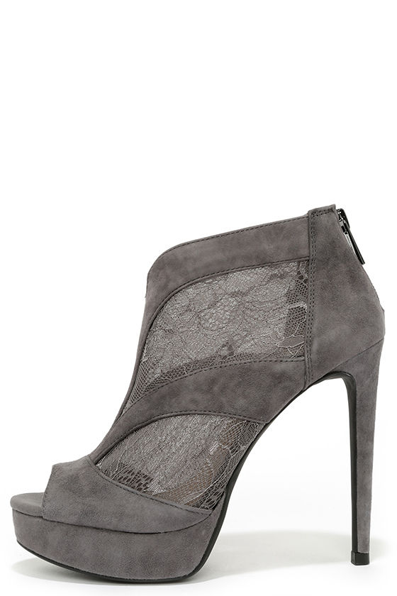 Jessica Simpson Adaway Booties - Grey Booties - Lace Booties - $104.00 ...