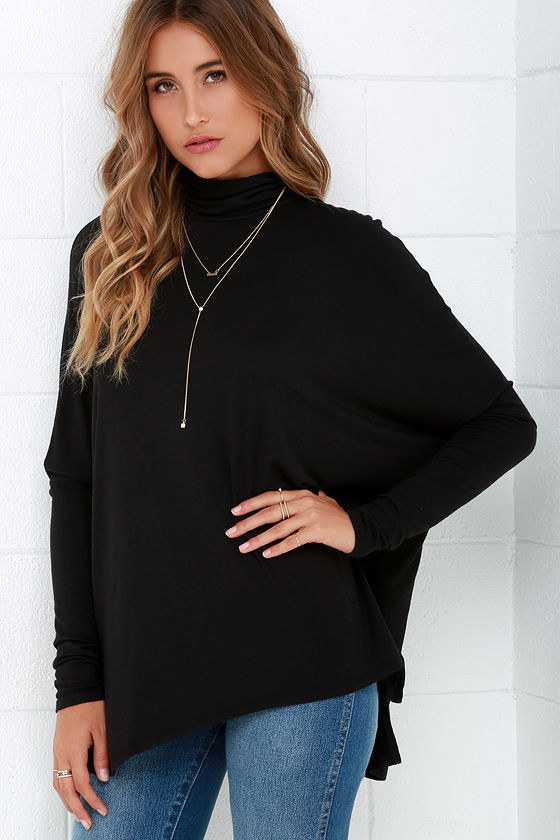 Project Social T Fly on By Black Turtleneck Top