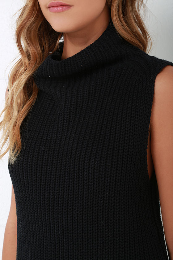 Black Top Sweater Top Sleeveless Top 70.00