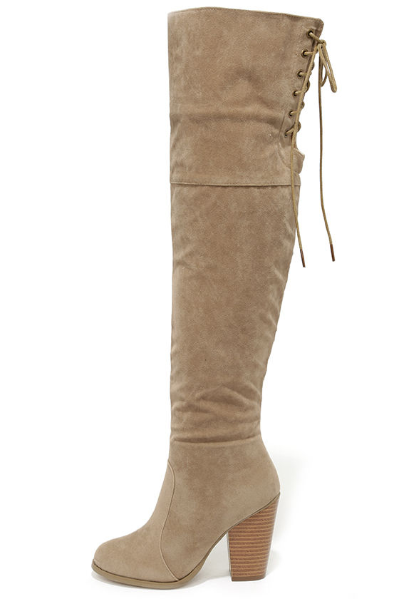 Mountain Crest Nude Suede Over the Knee Boots 1