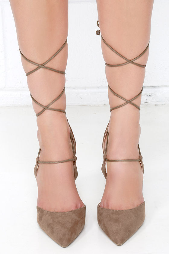 taupe heels size 5