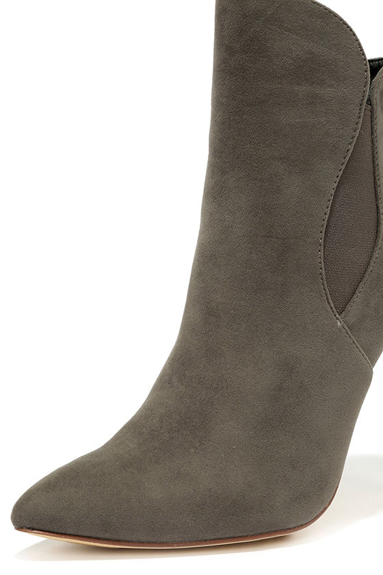 suede pointed booties