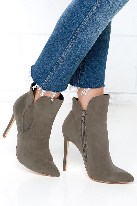 Grey Suede Booties main image 1