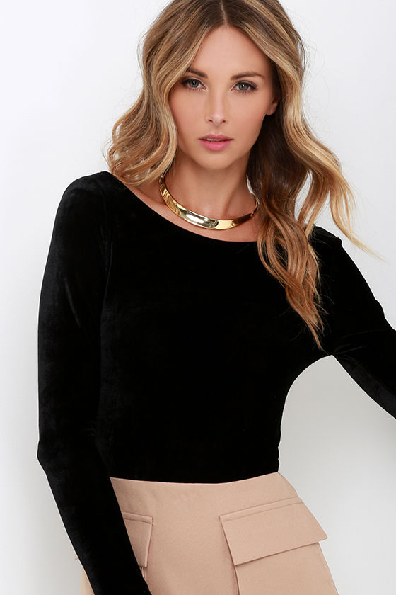 black velvet long sleeve