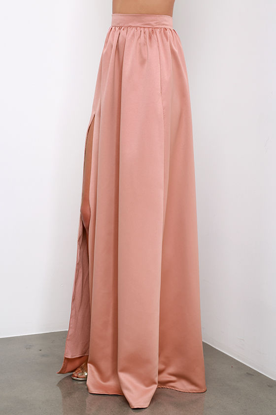 Beautiful Blush Skirt - Maxi Skirt - Slit Skirt - $62.00