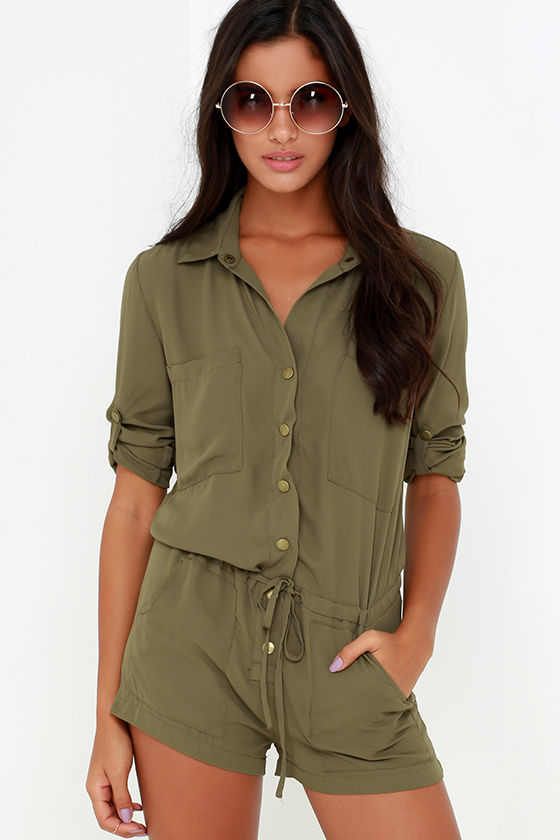 emerald green romper