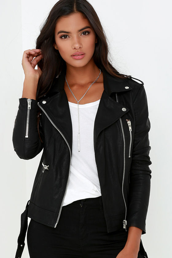 Vegan Leather Jacket - Moto Jacket - Black Jacket - $78.00 - Lulus