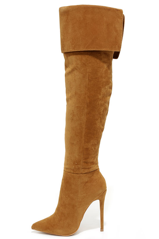 chestnut over the knee boots