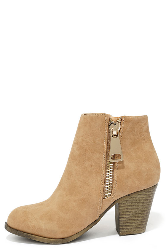 beige heeled boots
