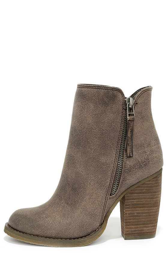 grey taupe booties