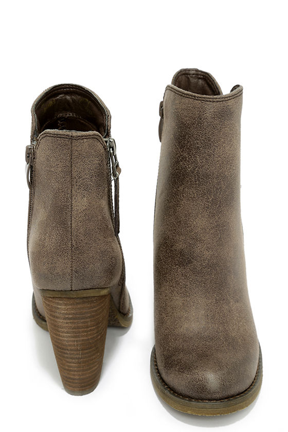 Cute Taupe Booties - High Heel Booties - Ankle Boots - $69.00