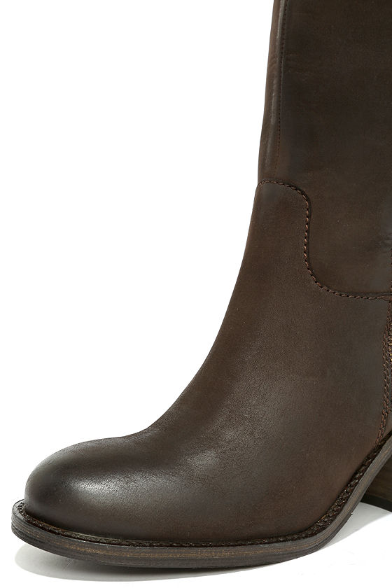 Steve Madden Antsy Brown Leather Knee-High Boots