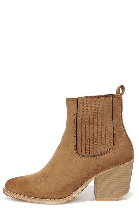 cognac ankle boots