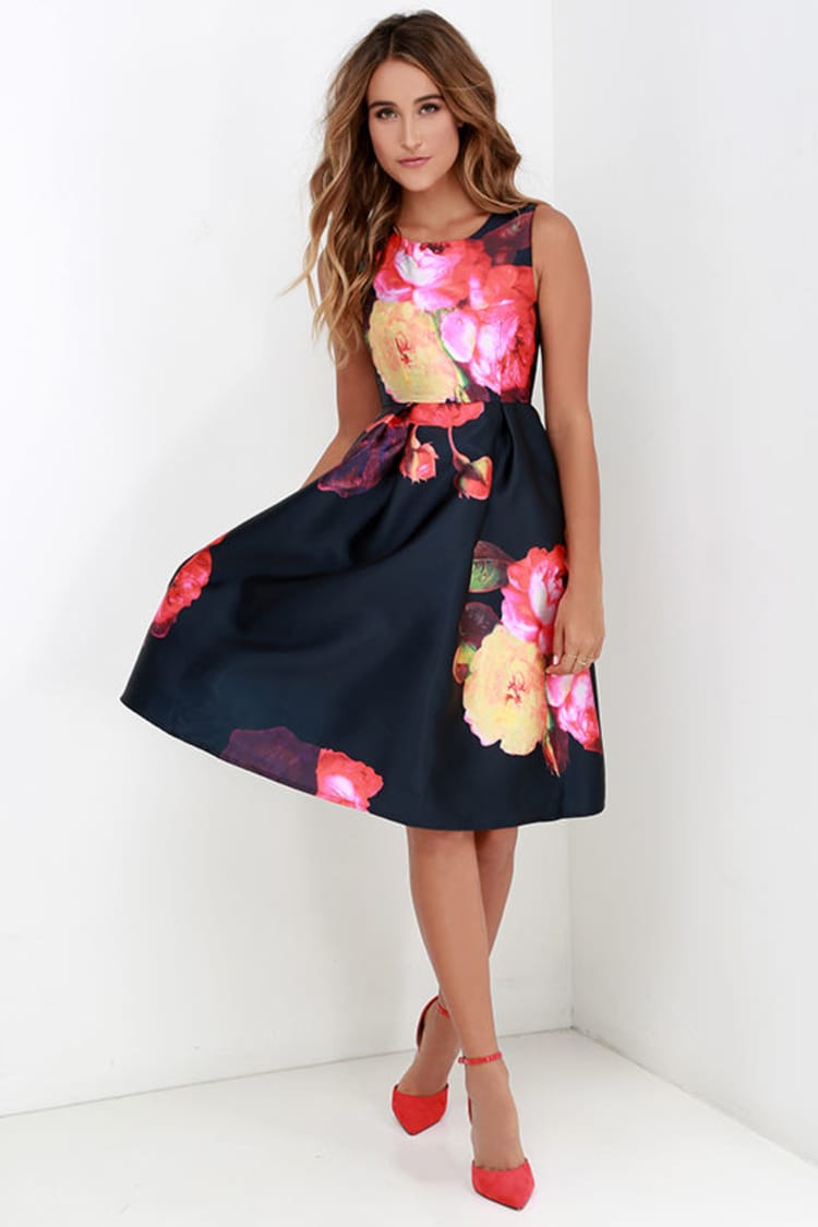 Beautiful Navy Dress - Floral Print Dress - Sleeveless Dress - Midi Dress - $68.00 - Lulus Beautiful Navy Dress - Floral Print Dress - Sleeveless Dress - Midi Dress - $68.00 - Lulus