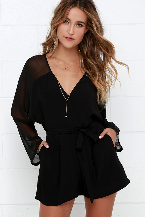 black longsleeve romper