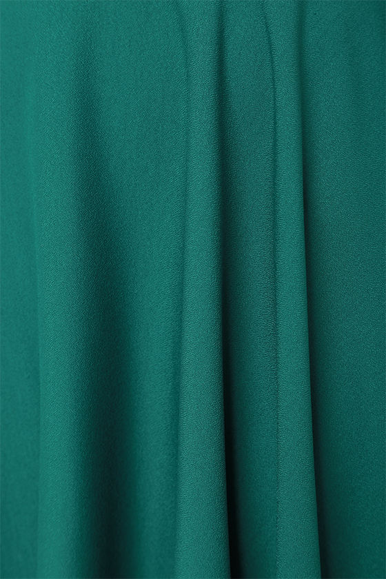 Chic Dark Teal Skirt - Midi Skirt - High-Waisted Skirt - $41.00