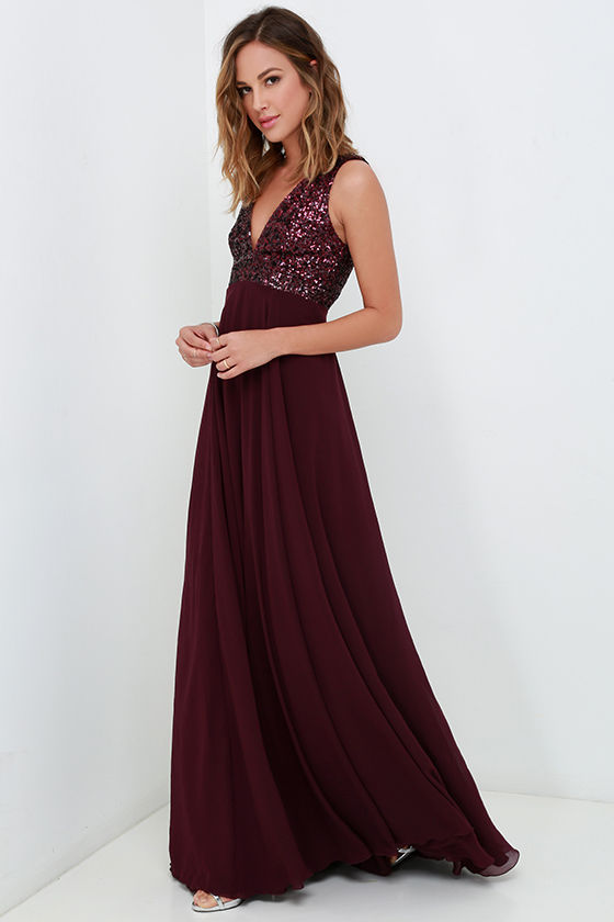 plum sequin dress