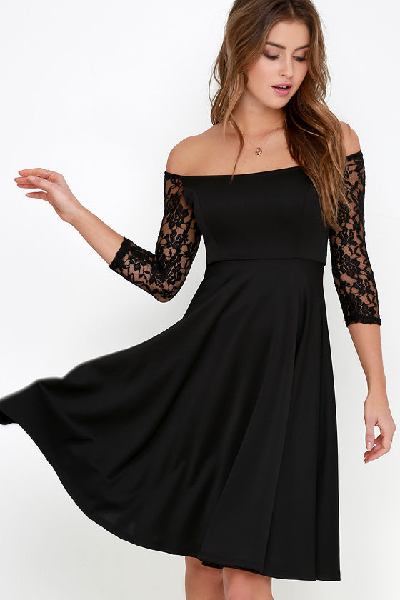 black half sleeve dress