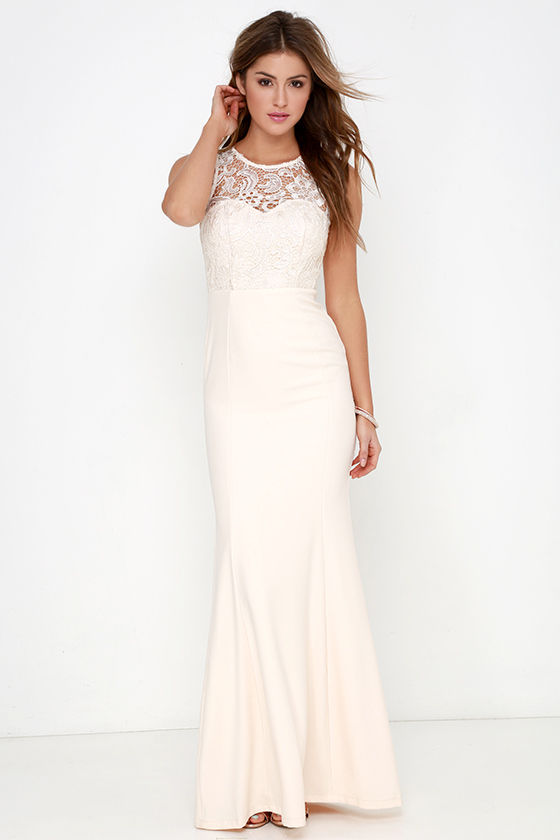 cream long gown