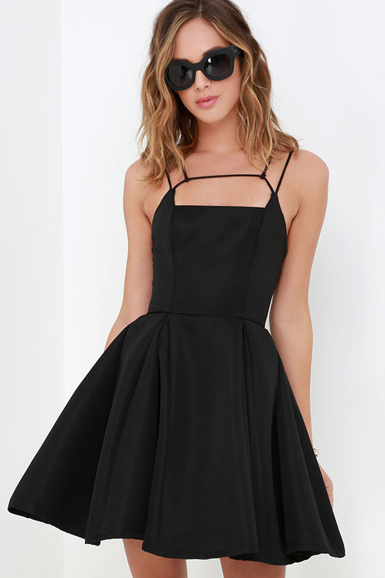 Black Dress - Skater Dress - Fit-and-Flare Dress - $69.00 - Lulus