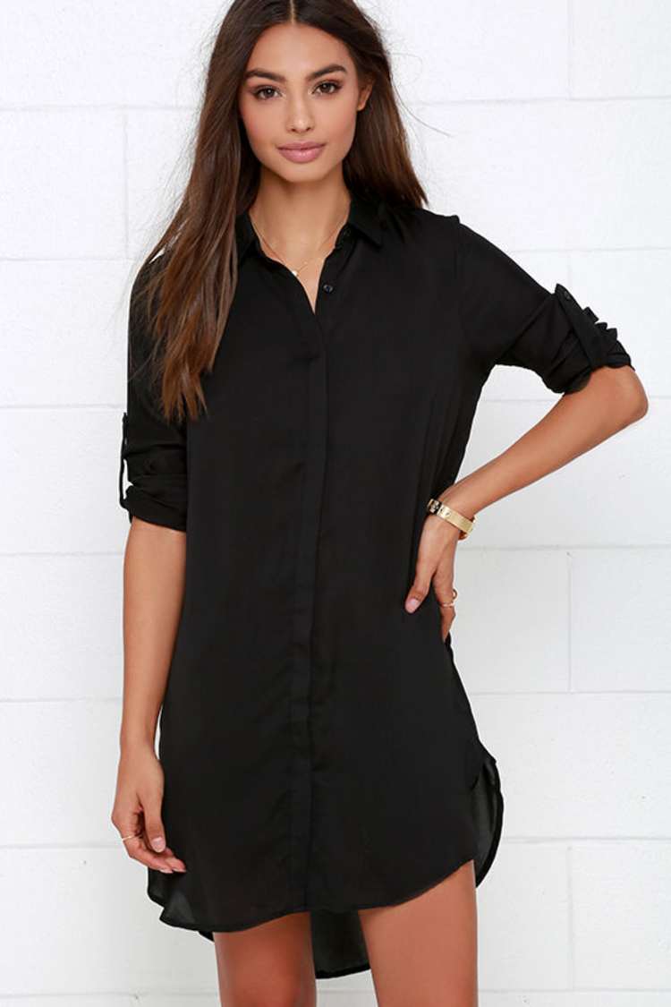 black collared shirt dress Murray Women's Classic Polo Dress | Black main image 0