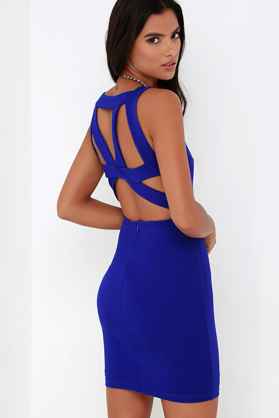 Sexy Royal Blue Dress - Bodycon Dress - Strappy Dress - $56.00 - Lulus
